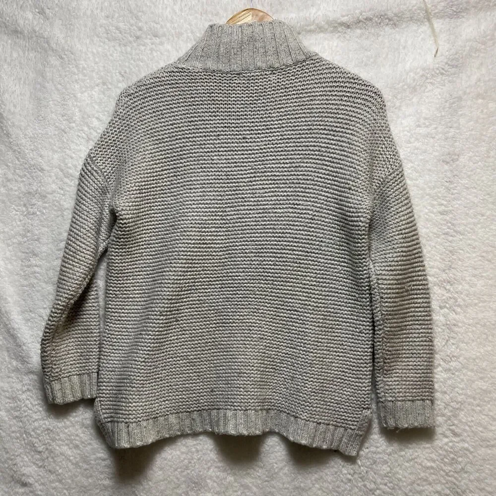 Marine Layer Women’s‎ Gray Chunky Knit Turtleneck Sweater Size Small Cozy Casual